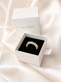 Anillo de cristal dorado