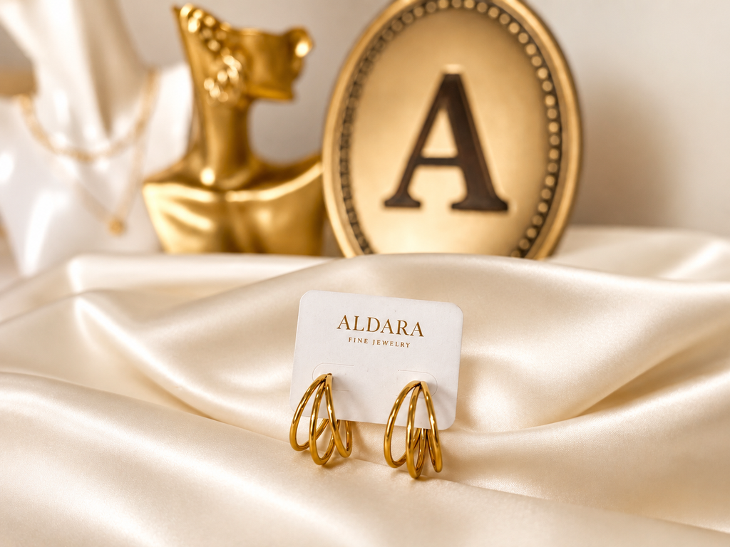 Pendientes de aro Golden Twist