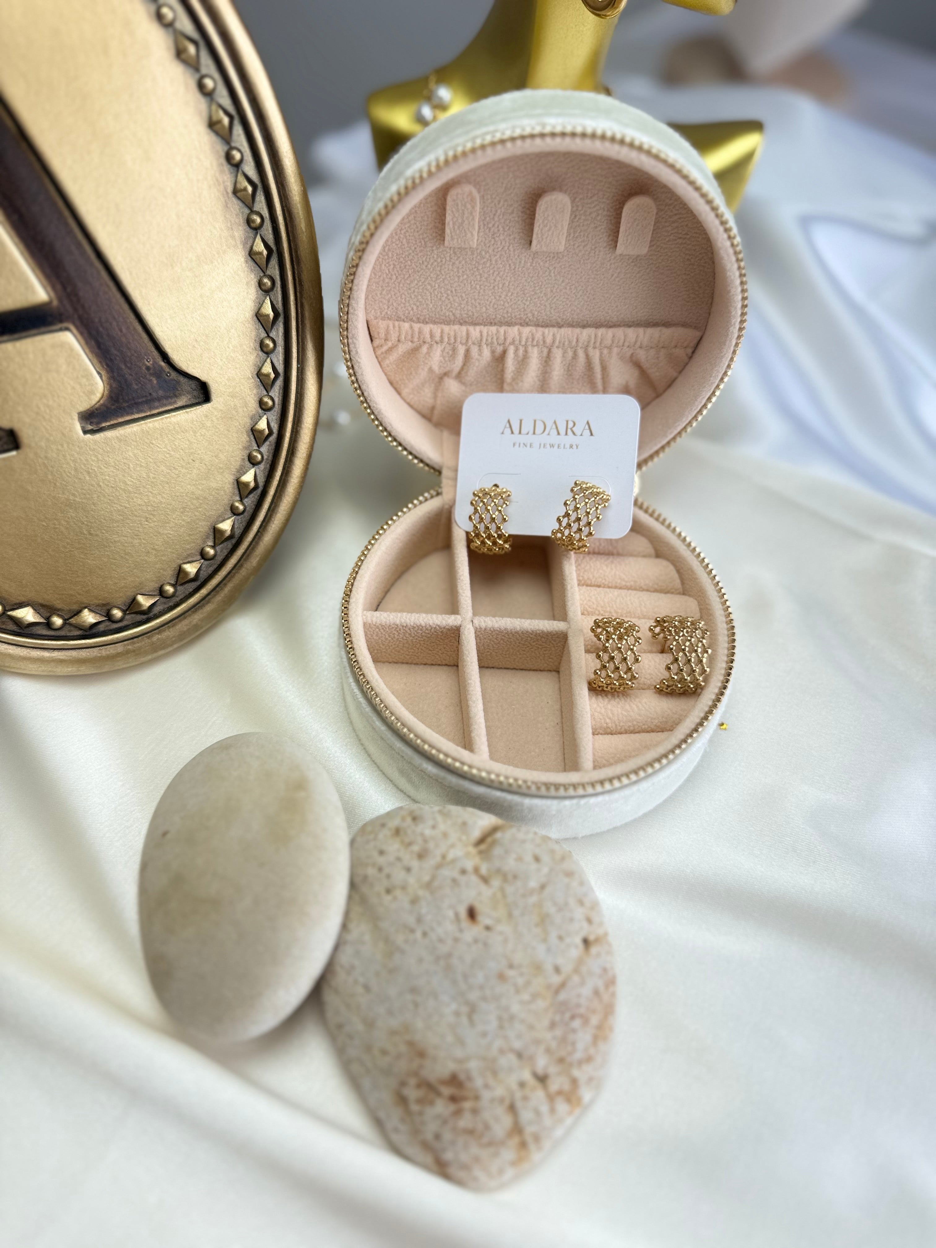 Golden Mesh Hoop Earrings