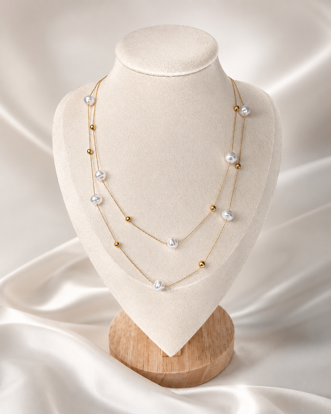 Collar de cascada de perlas