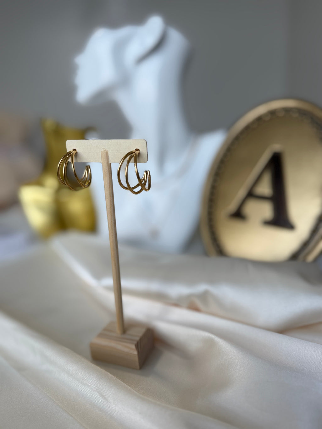 Golden Twist Hoop Earrings