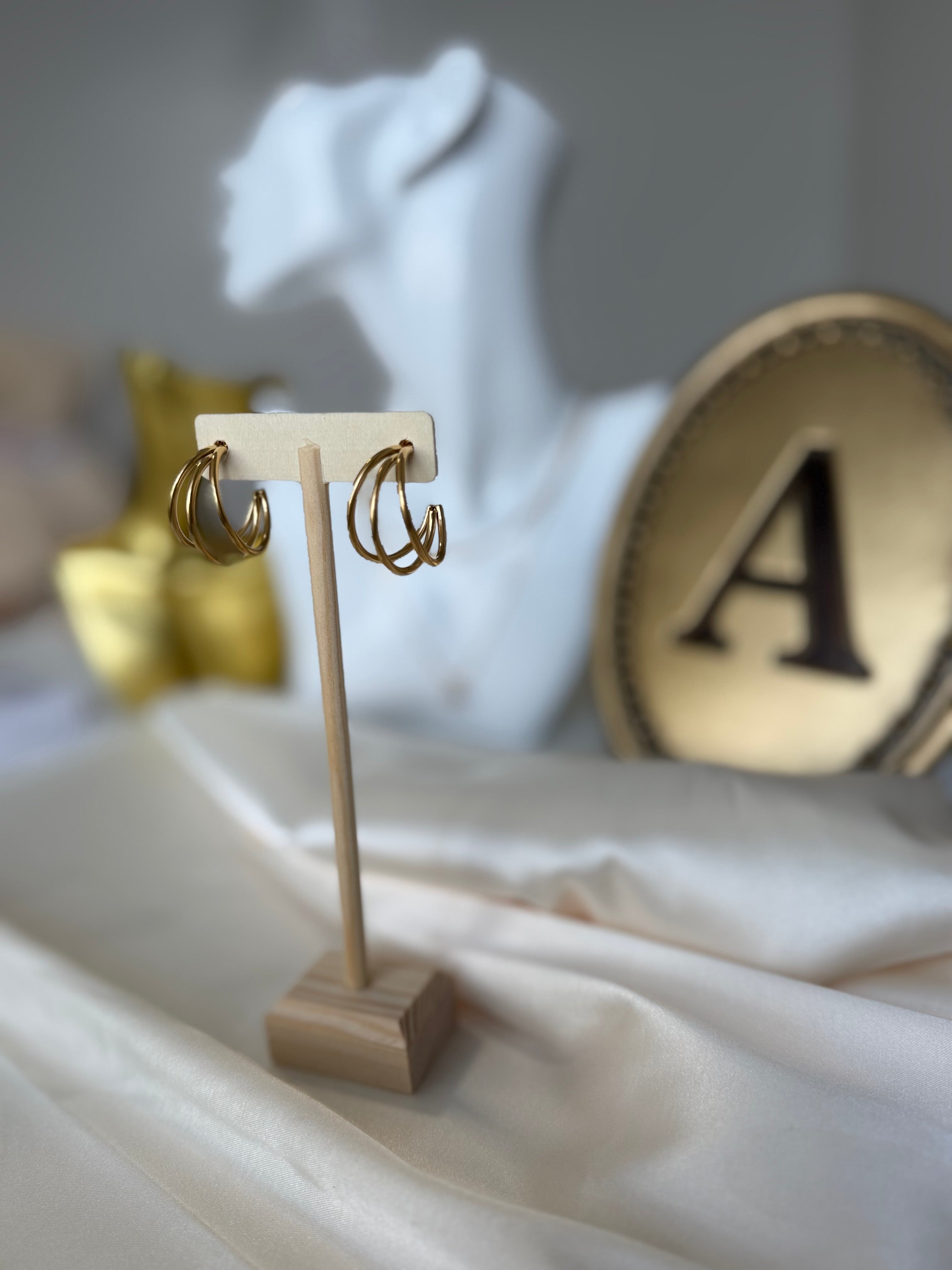 Golden Twist Hoop Earrings