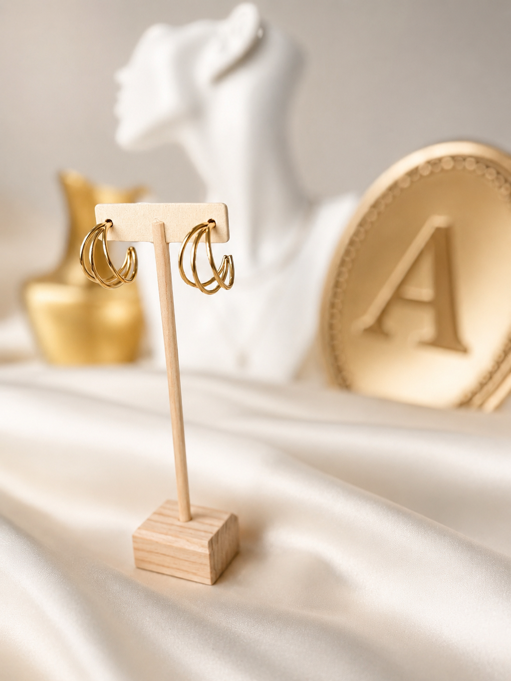 Pendientes de aro Golden Twist