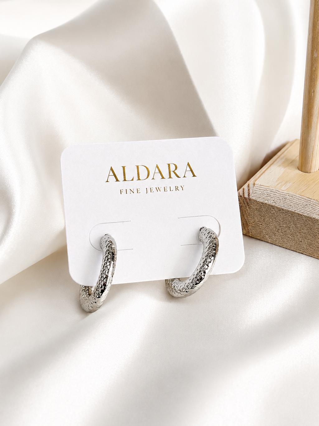 Aretes Aro Texturizado Silver