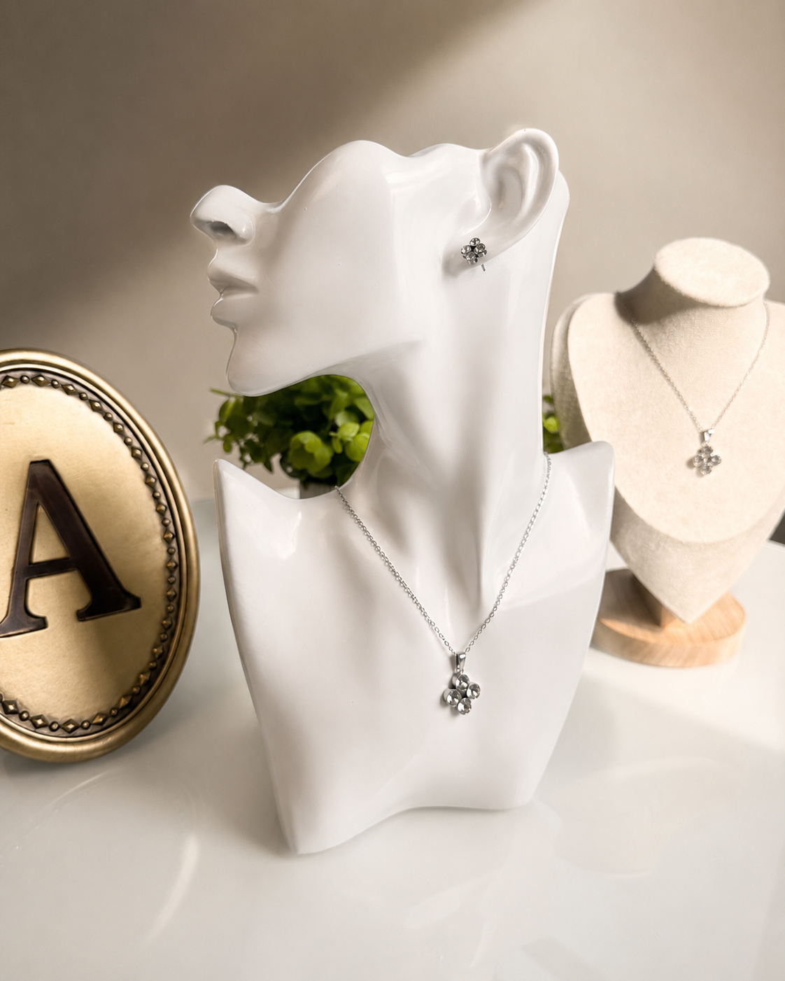 Set Flor de Luz — Acero Inoxidable 316L con Zirconia