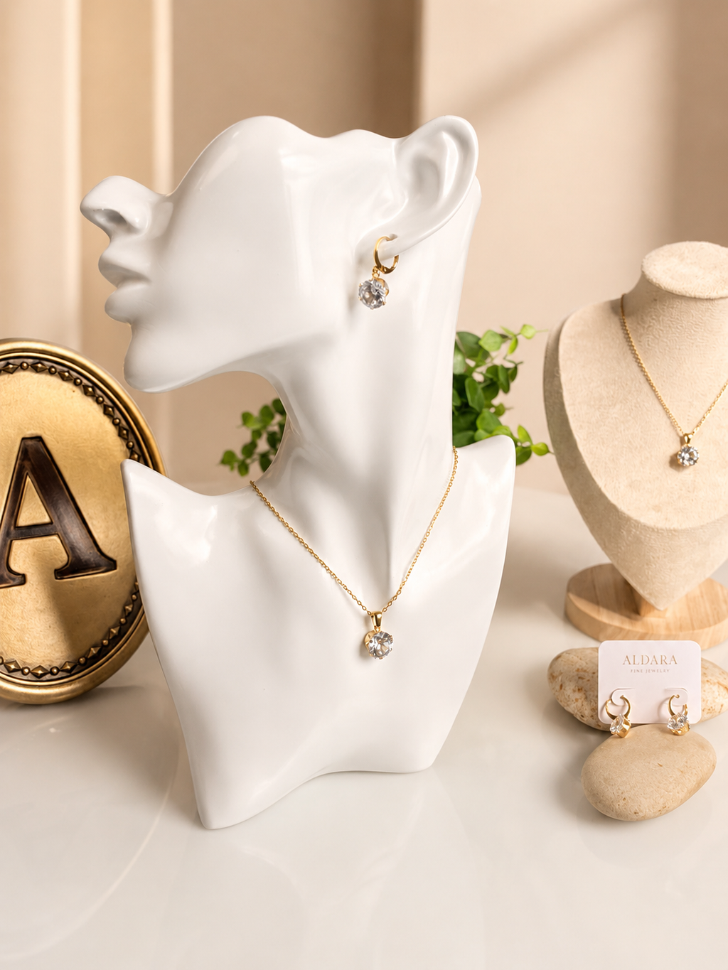 Set Luz Dorada — Acero Inoxidable 316L con PVD 18K y Zirconia