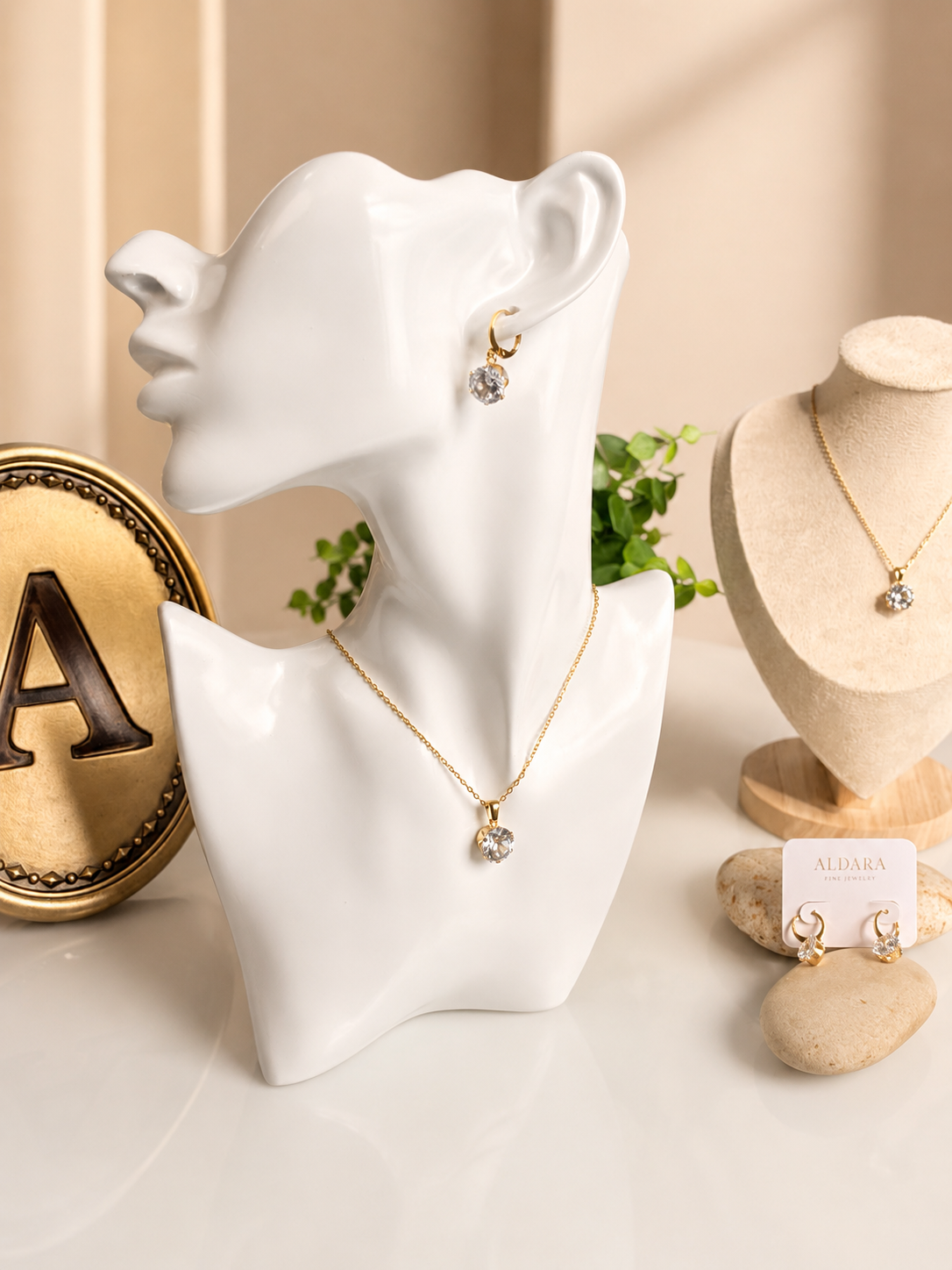Set Luz Dorada — Acero Inoxidable 316L con PVD 18K y Zirconia