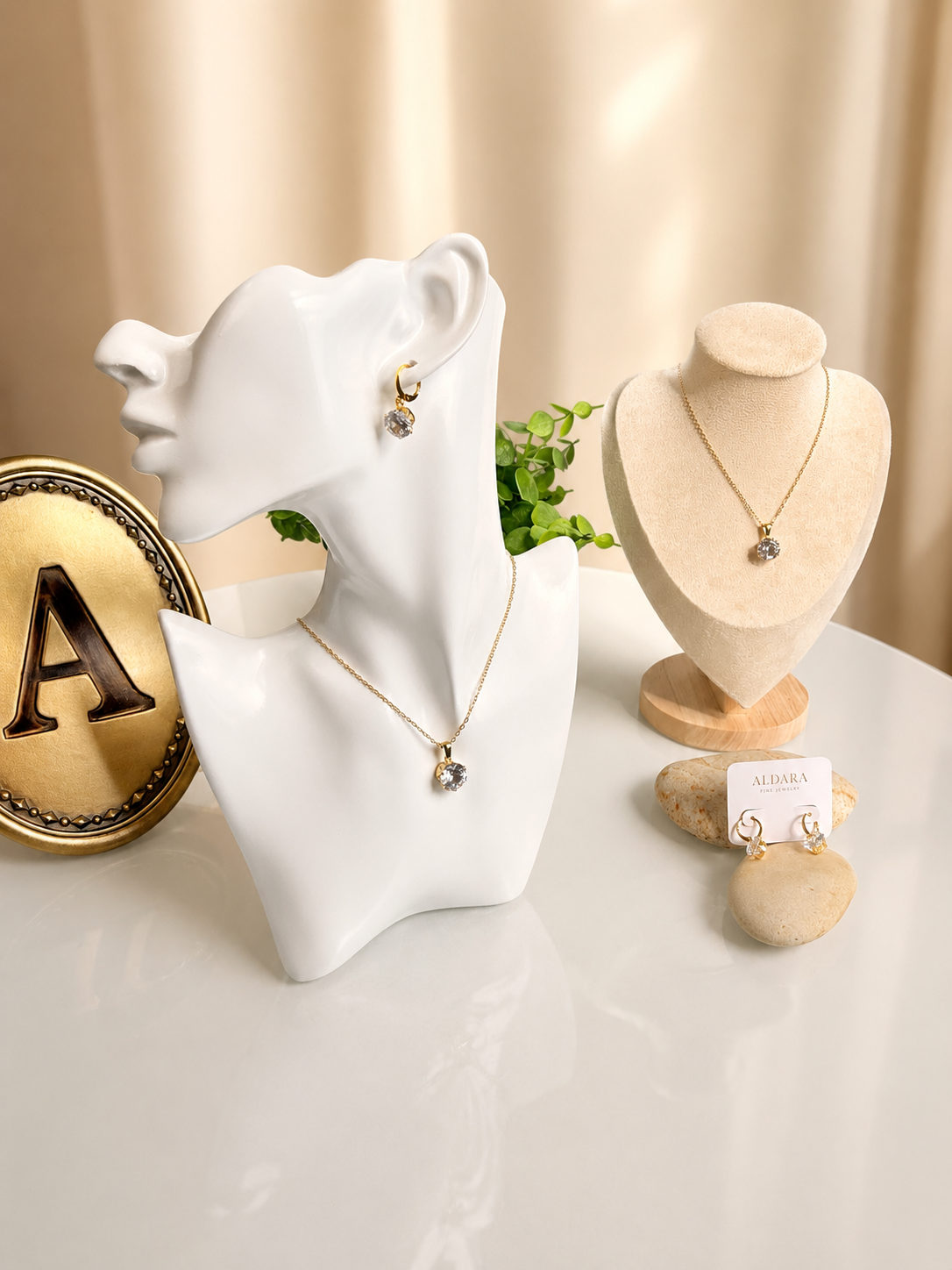 Set Luz Dorada — Acero Inoxidable 316L con PVD 18K y Zirconia